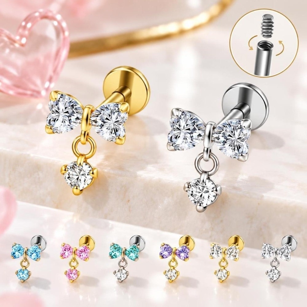 Body Jewelry Internally Threaded - G23 Titanium Cartilage Stud Earring Internally
