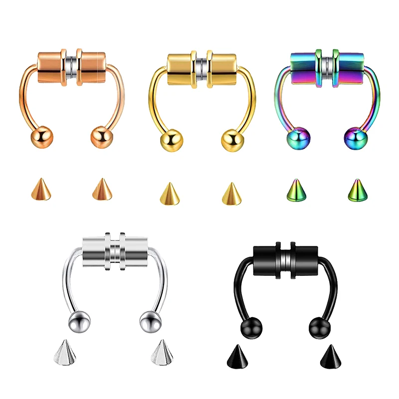 Body Jewelry Art - Fake Piercing Nose Ring Hoop Septum