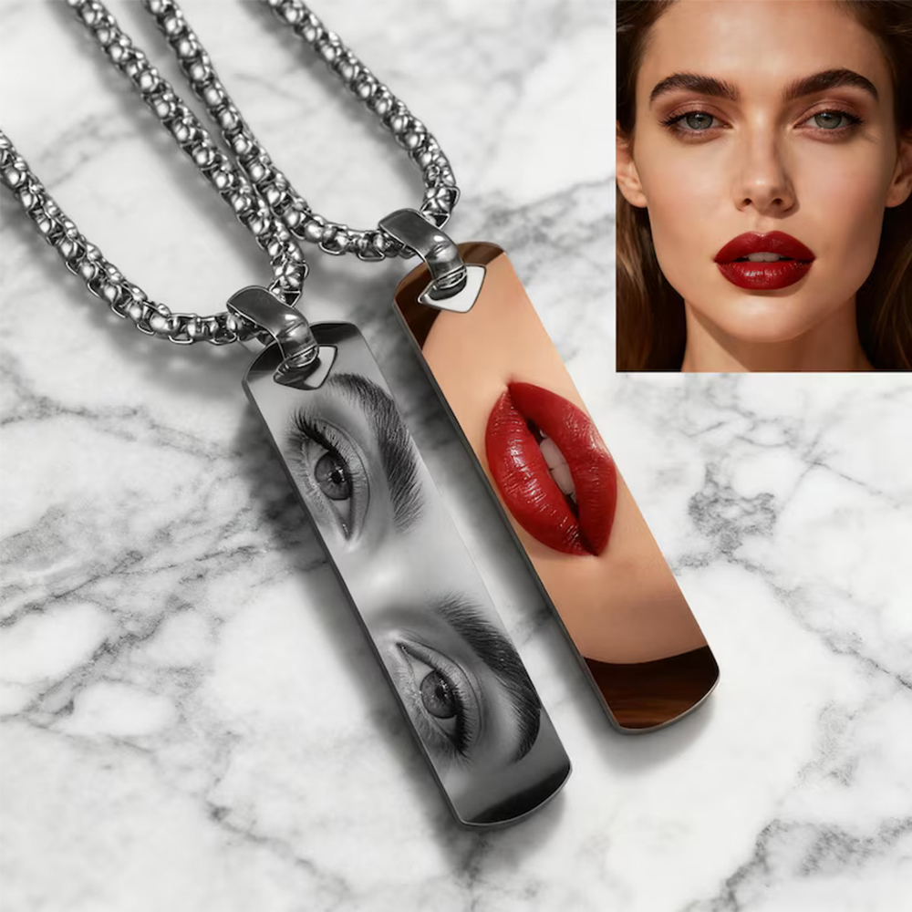 Body Jewelry Unique - Personalized Photo Necklace Custom Eye Mouth