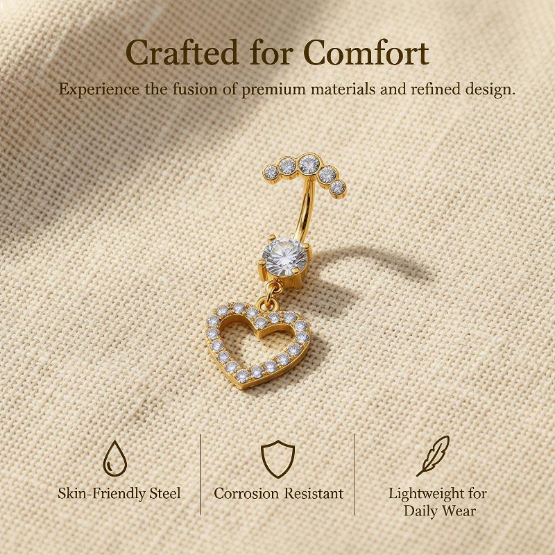 5 Pcs Fashion Rhinestones Bell - Body Jewelry Belly Button Rings ulasan dan harga
