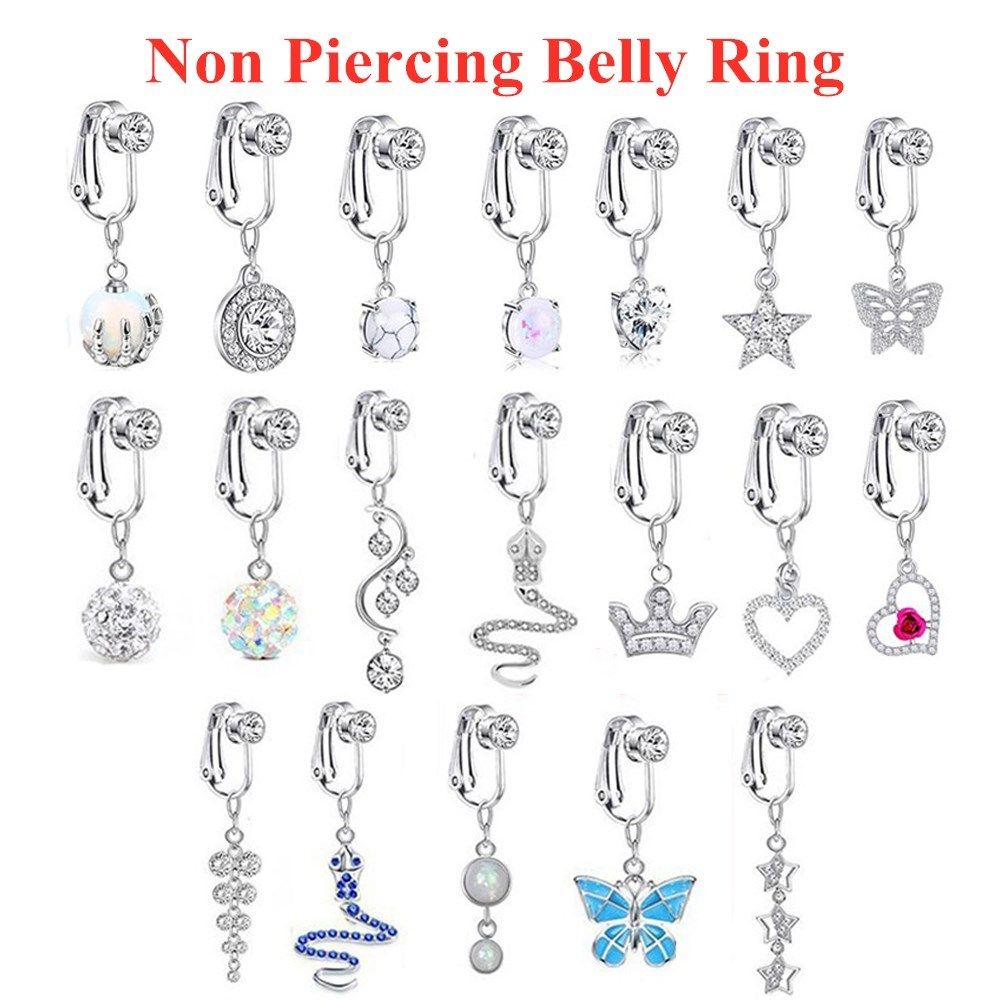 Fashion Women Clip On Earrings - Body Jewelry Belly Button Rings ulasan dan harga