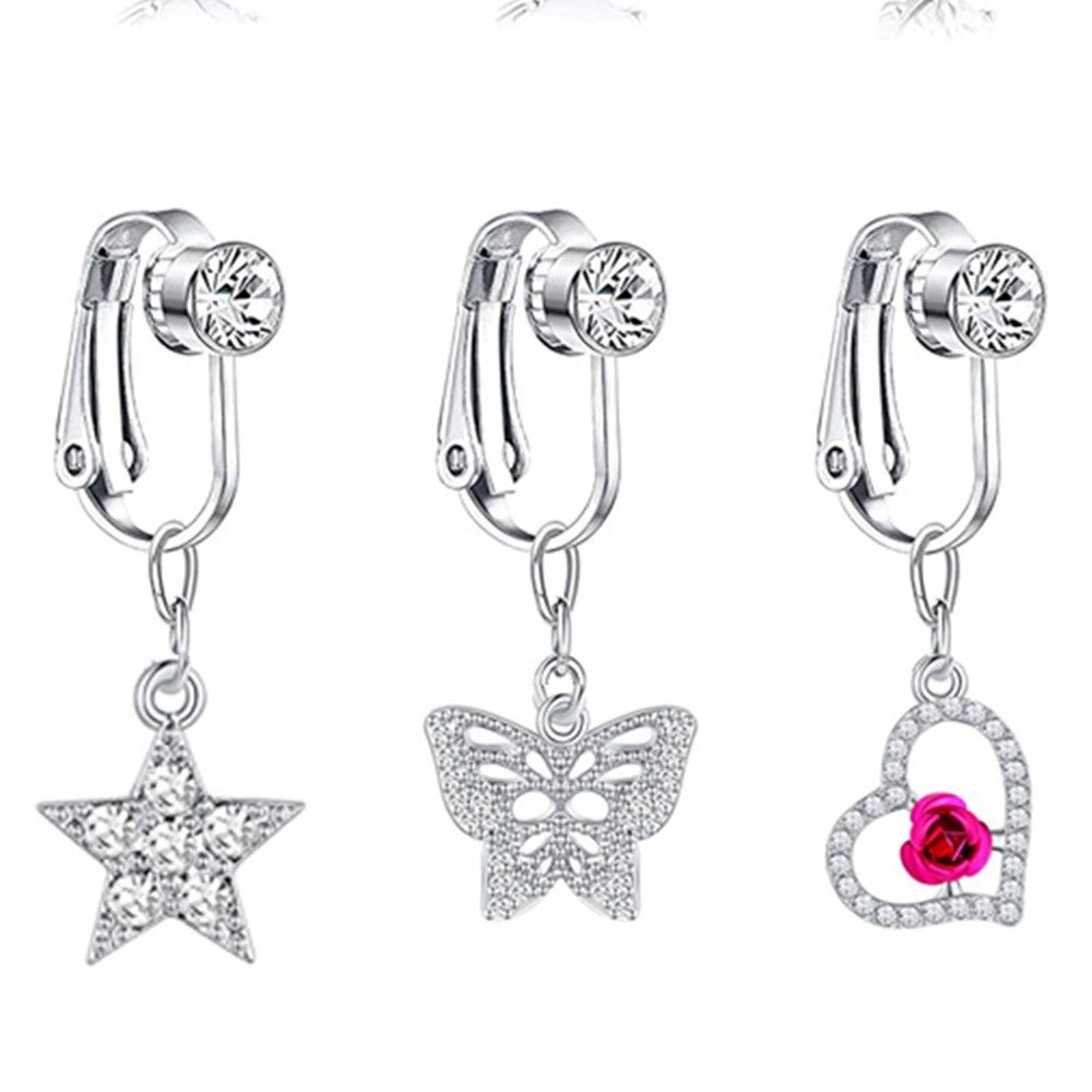 Fashion Women Clip On Earrings - Body Jewelry Belly Button Rings ulasan dan harga