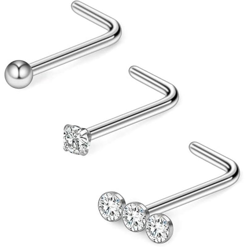 3PCS 20G Surgical Steel Triple - Body Jewelry Diamond ulasan dan harga