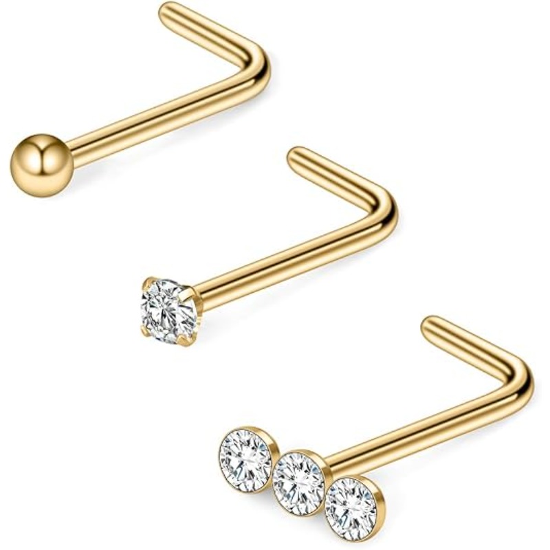 3PCS 20G Surgical Steel Triple - Body Jewelry Diamond ulasan dan harga