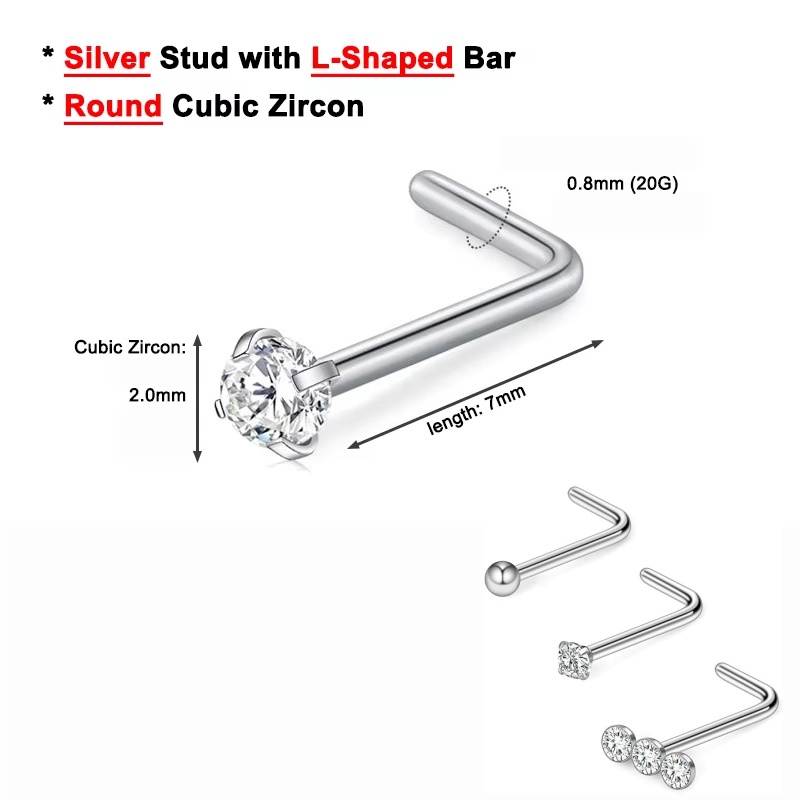 3PCS 20G Surgical Steel Triple - Body Jewelry Diamond ulasan dan harga