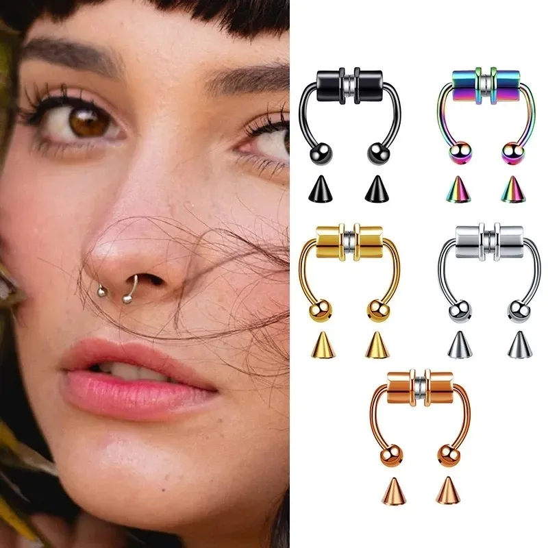 1/2/3Pcs Fake Magnetic Nose Ri - Body Jewelry Art ulasan dan harga