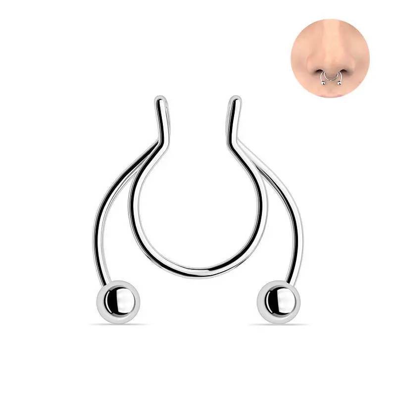 U Shaped Fake Nose Ring Hip Ho - Body Jewelry Art ulasan dan harga
