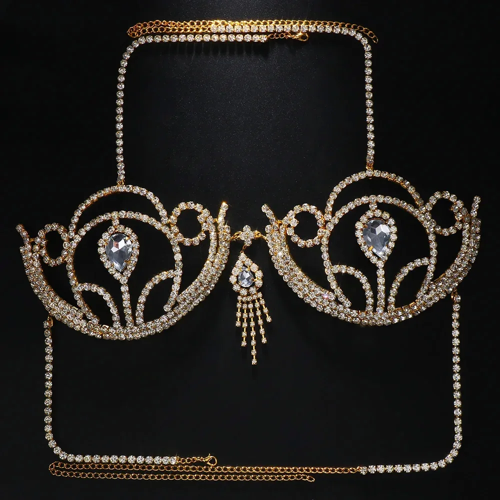 Luxury Rhinestone Bikini Bra G - Body Jewelry For Sale ulasan dan harga