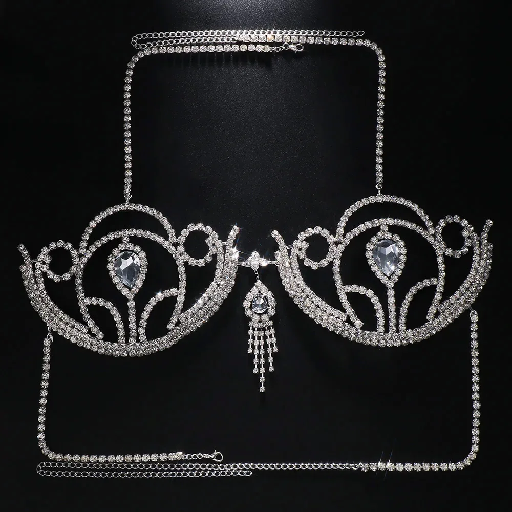 Luxury Rhinestone Bikini Bra G - Body Jewelry For Sale ulasan dan harga