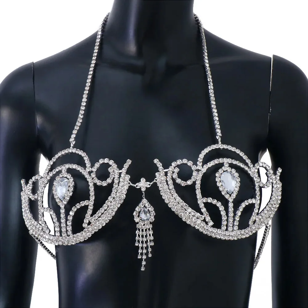 Luxury Rhinestone Bikini Bra G - Body Jewelry For Sale ulasan dan harga