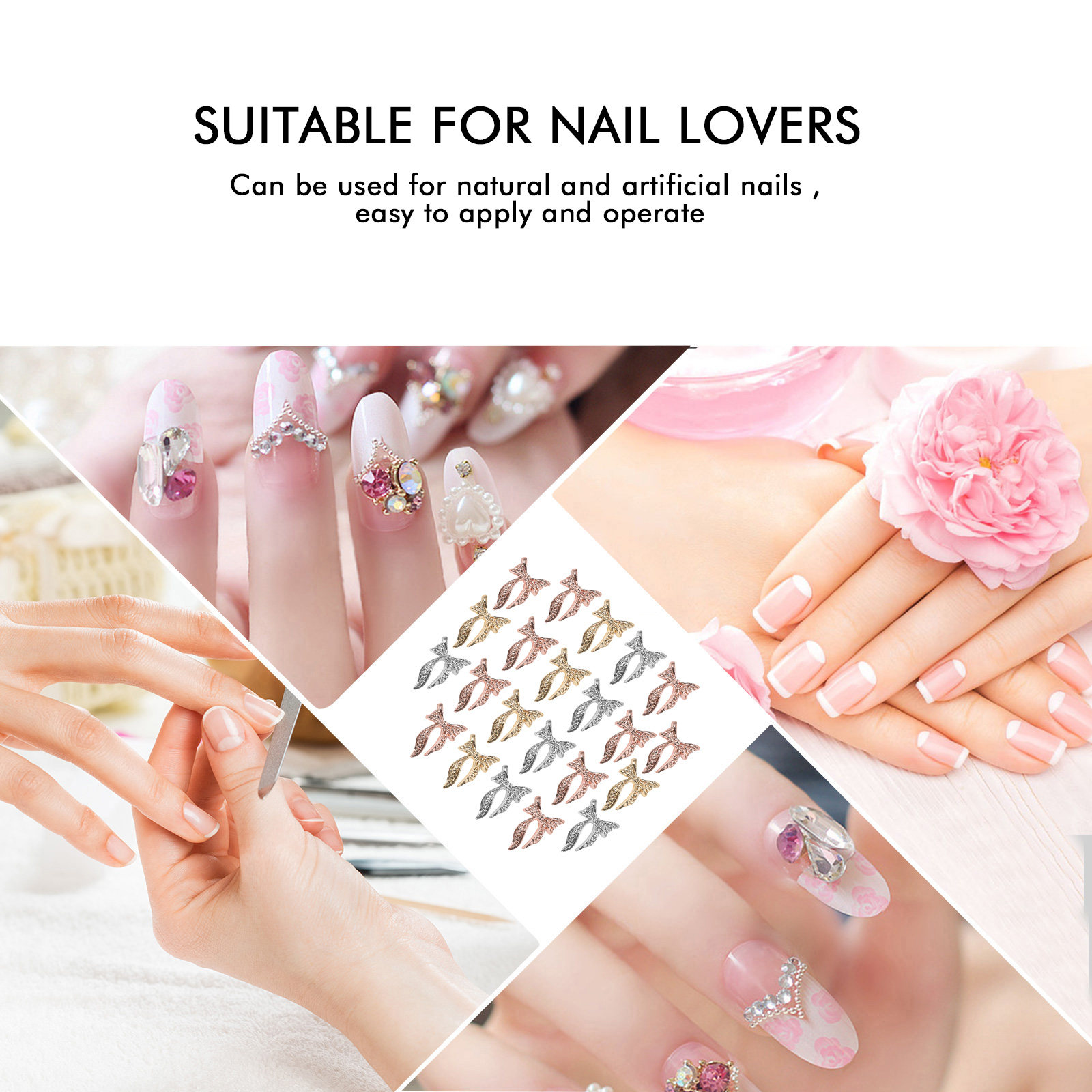 1 Bag Metal Nail Art Studs Bow - Body Jewelry Art ulasan dan harga