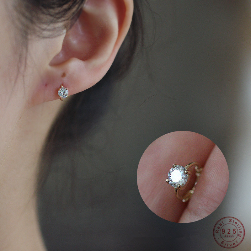 925 Sterling Silver Korea Simp - Body Jewelry Diamond ulasan dan harga
