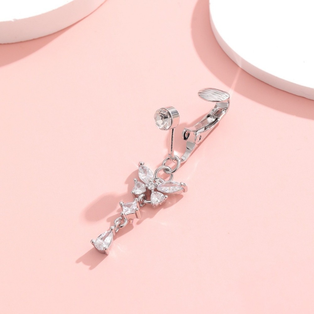 Butterfly Design Clip on Belly - Body Jewelry Belly Button Rings ulasan dan harga