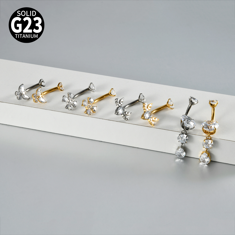 1PC Titanium Flower/Butterfly  - Body Jewelry Internally Threaded ulasan dan harga