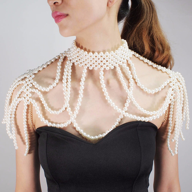 Fashion Pearl Shoulder Chain J - Body Jewelry Brands ulasan dan harga