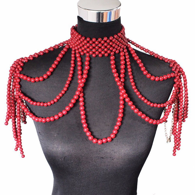 Fashion Pearl Shoulder Chain J - Body Jewelry Brands ulasan dan harga