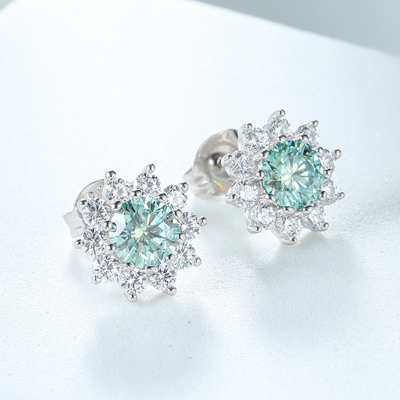 Smyoue 0.5CT 5MM Blue-green Mo - Body Jewelry Diamond ulasan dan harga