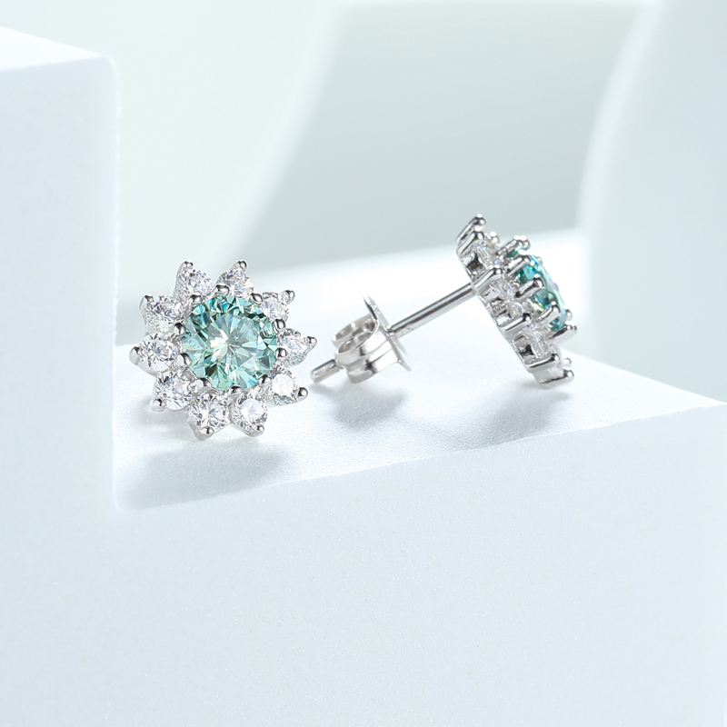 Smyoue 0.5CT 5MM Blue-green Mo - Body Jewelry Diamond ulasan dan harga