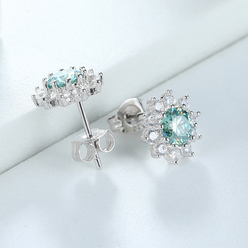 Smyoue 0.5CT 5MM Blue-green Mo - Body Jewelry Diamond ulasan dan harga