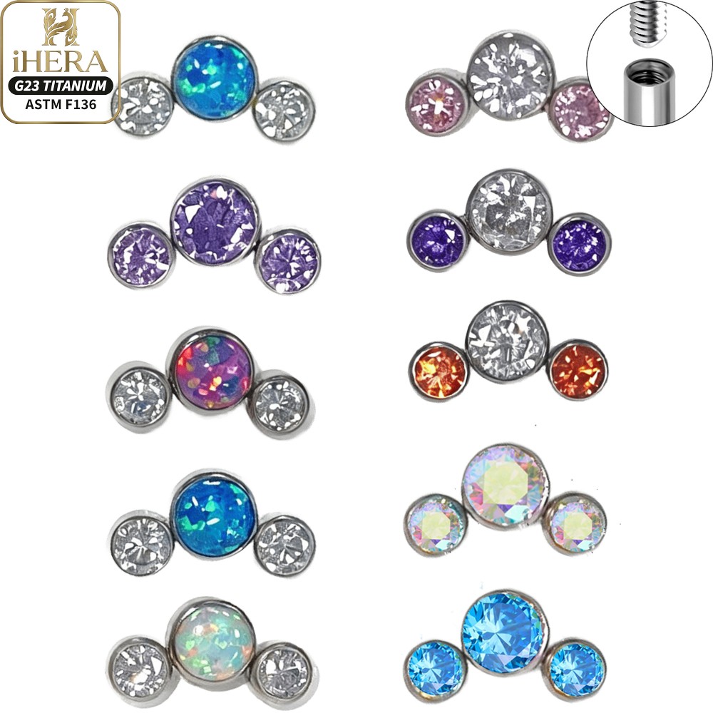 ASTM F136 Titanium Curved Trip - Body Jewelry Internally Threaded ulasan dan harga
