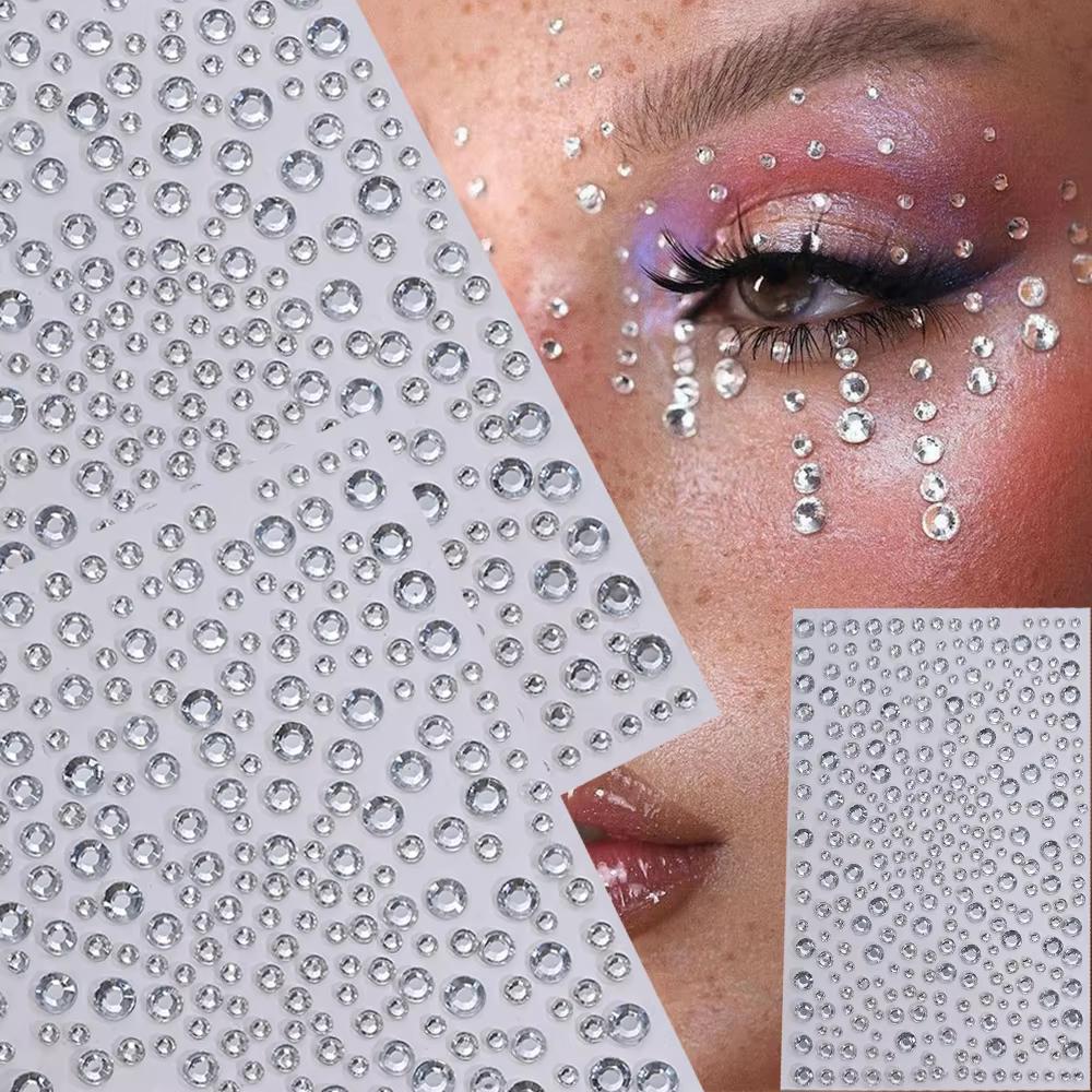 1 Sheet Silver-White Glitter 3 - Body Jewelry Diamond ulasan dan harga