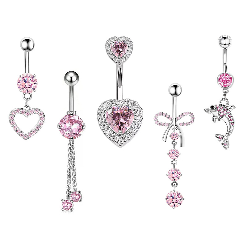 1PCS Pink Crown Belly Button R - Body Jewelry Belly Button Rings ulasan dan harga