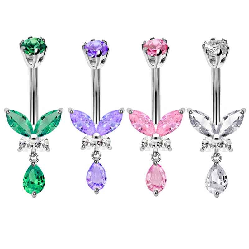 14G Dangle Butterfly Belly Rin - Body Jewelry Co ulasan dan harga