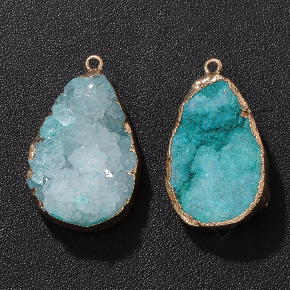 1PC Natural Agate Geode Pendan - Body Jewelry Unique ulasan dan harga