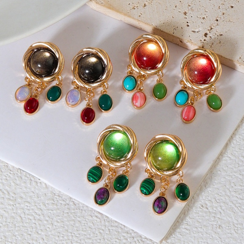 Colorful Glass Crystal Earring - Body Jewelry Brands ulasan dan harga