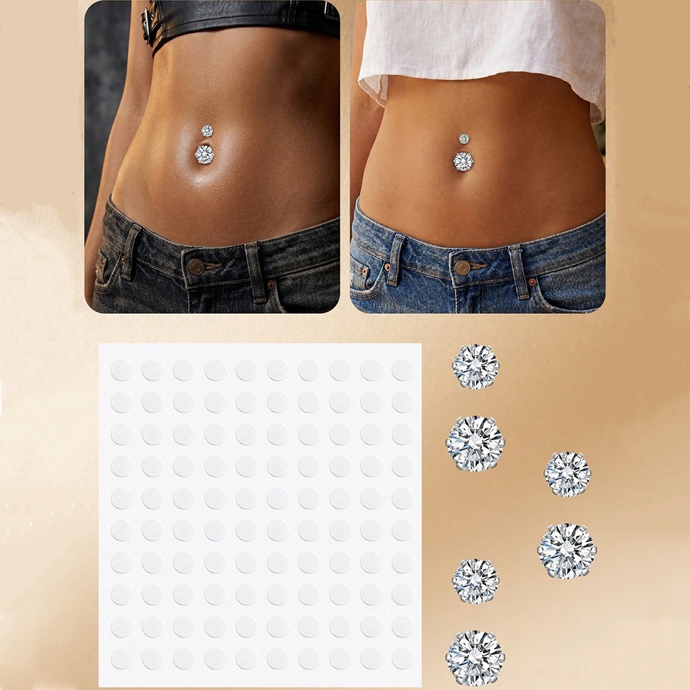 Fake Belly Piercing Cubic Zirc - Body Jewelry Belly Button Rings ulasan dan harga