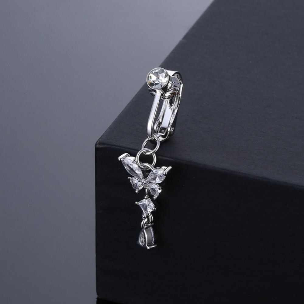 Butterfly Design Clip On Belly - Body Jewelry Belly Button Rings ulasan dan harga