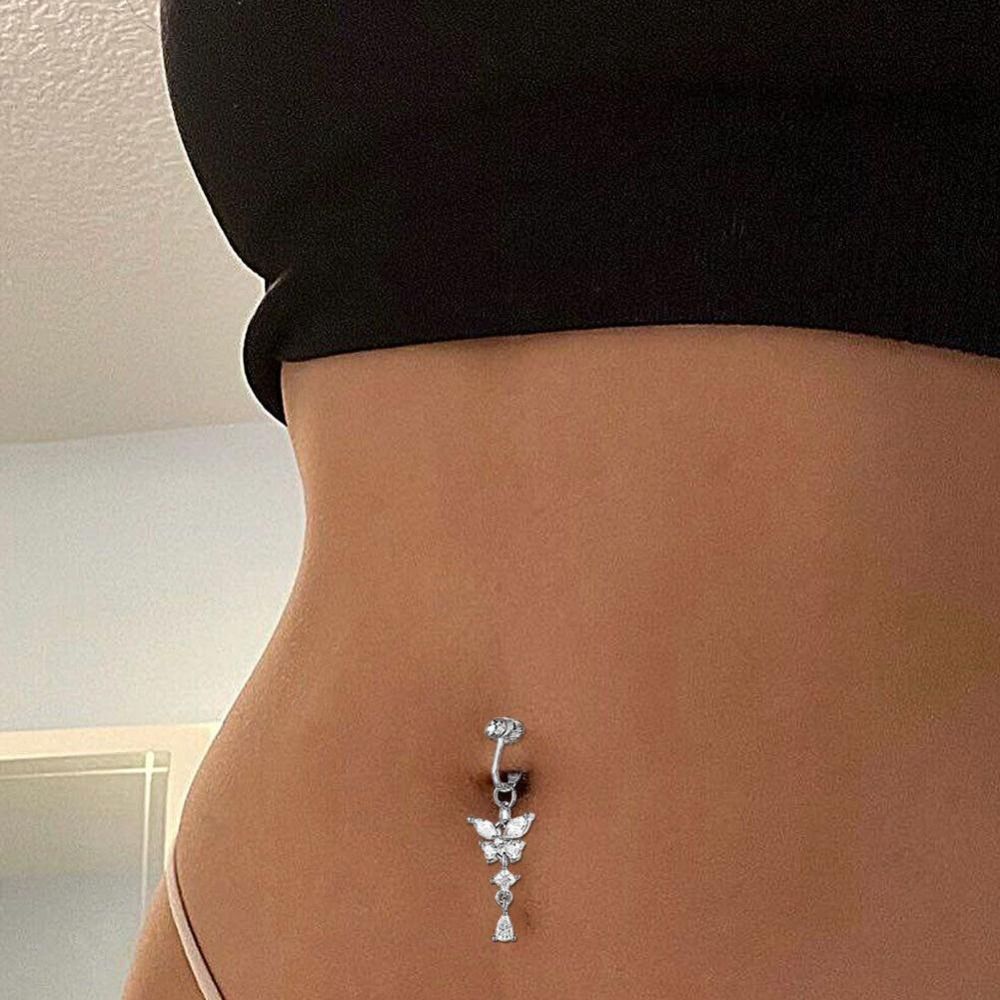 Butterfly Design Clip On Belly - Body Jewelry Belly Button Rings ulasan dan harga