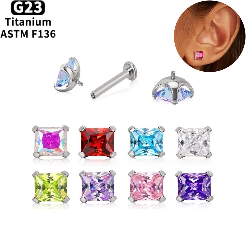 ASTM F136 Titanium Lip Piercin - Body Jewelry Internally Threaded ulasan dan harga