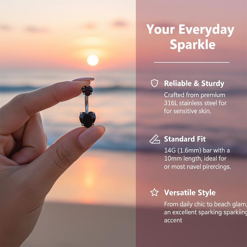 Stainless Steel Crystal Belly  - Body Jewelry Belly Button Rings ulasan dan harga
