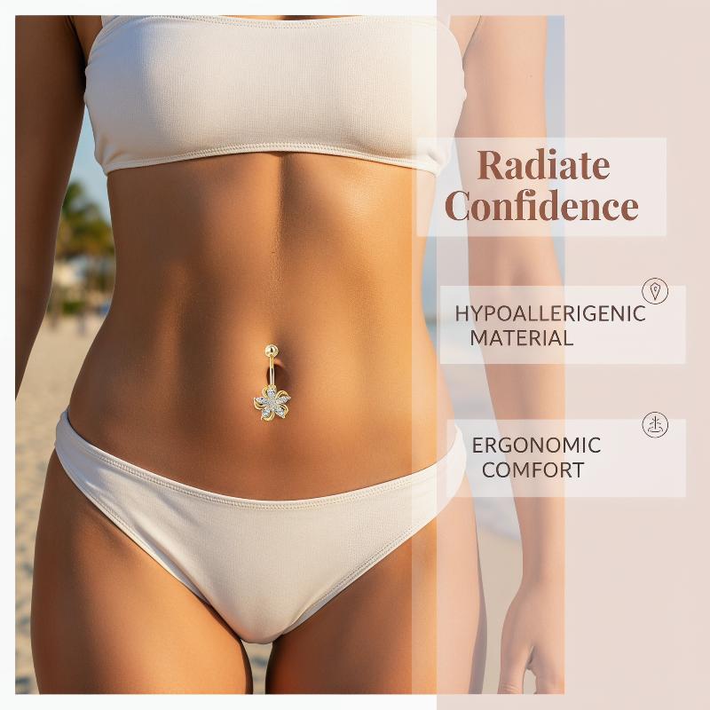 Sparkling Dangle Stainless Ste - Body Jewelry Belly Button Rings ulasan dan harga