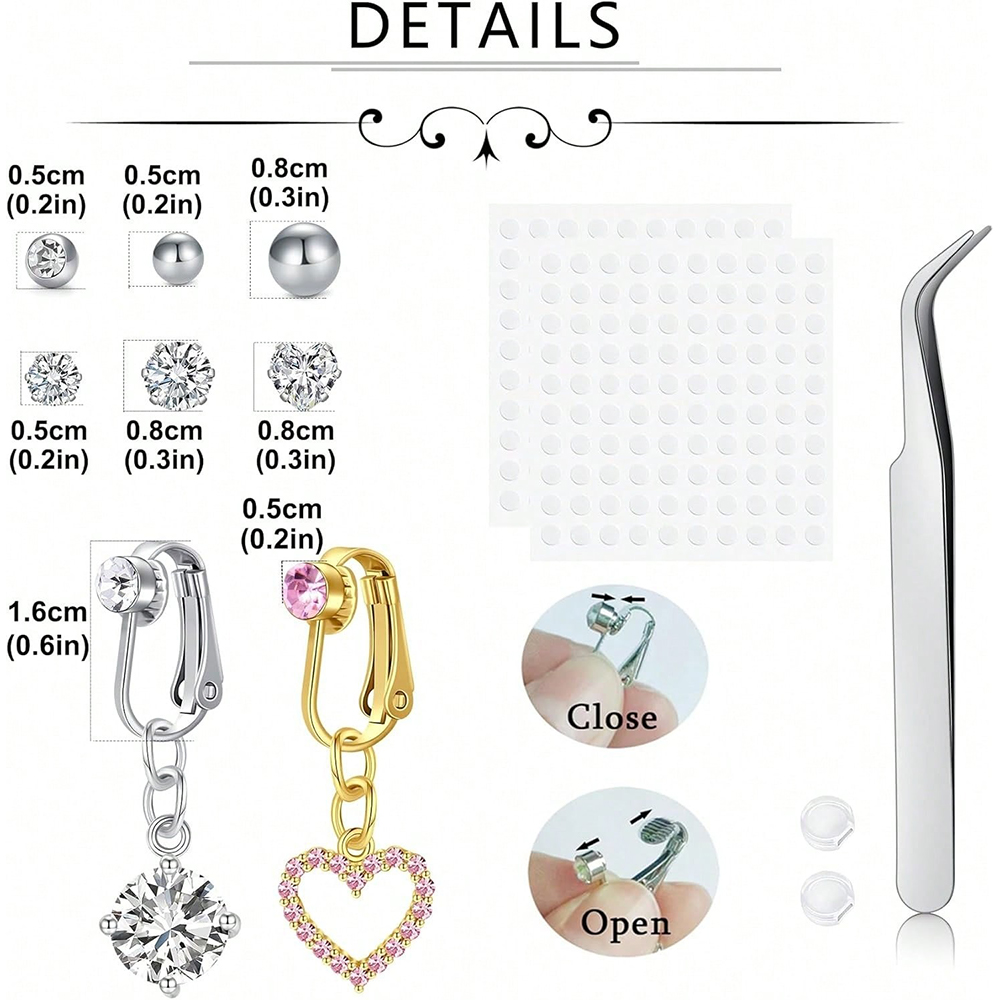 Gold Fake Belly Piercing Cubic - Body Jewelry Belly Button Rings ulasan dan harga