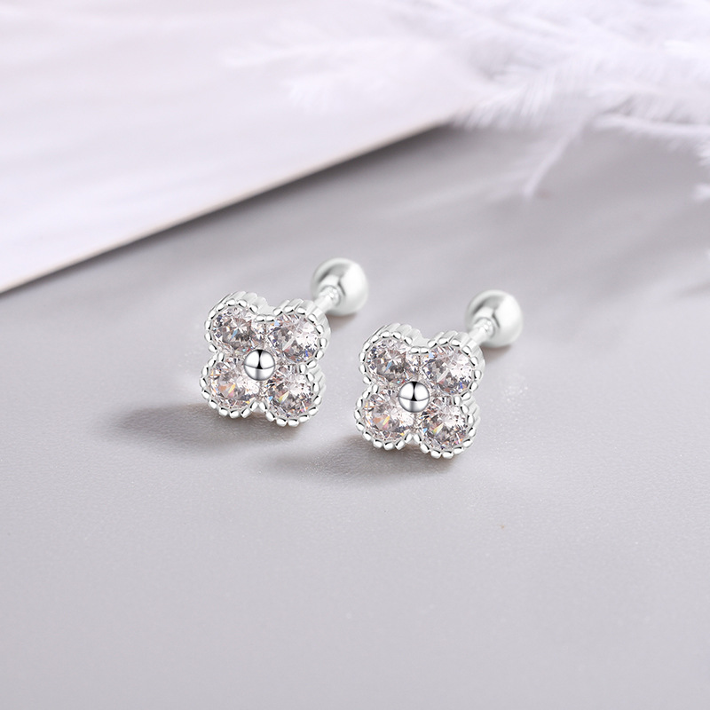 925 Sterling Silver Four Round - Body Jewelry Diamond ulasan dan harga