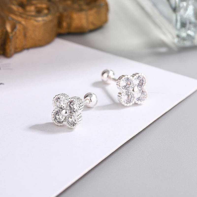 925 Sterling Silver Four Round - Body Jewelry Diamond ulasan dan harga