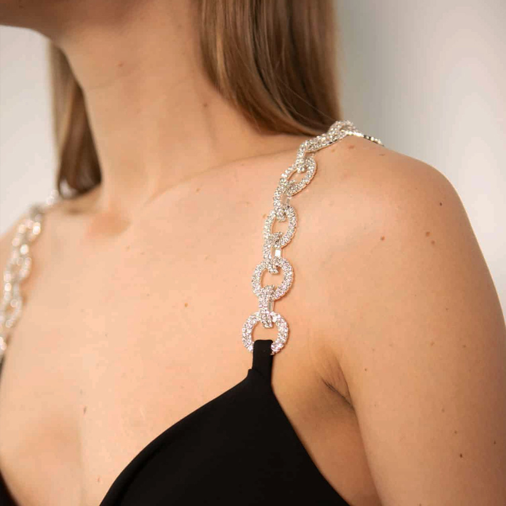 Rhinestone Bra Straps for Wome - Body Jewelry Diamond ulasan dan harga
