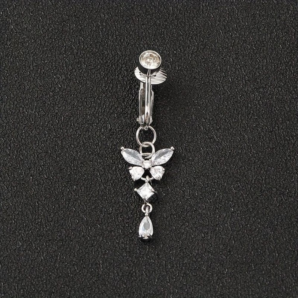 Butterfly Design Clip On Belly - Body Jewelry Belly Button Rings ulasan dan harga