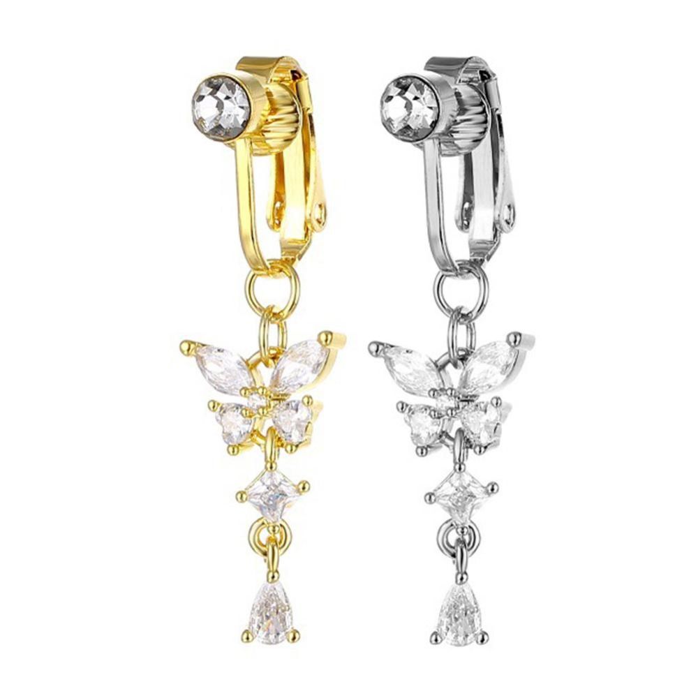 Butterfly Design Clip On Belly - Body Jewelry Belly Button Rings ulasan dan harga