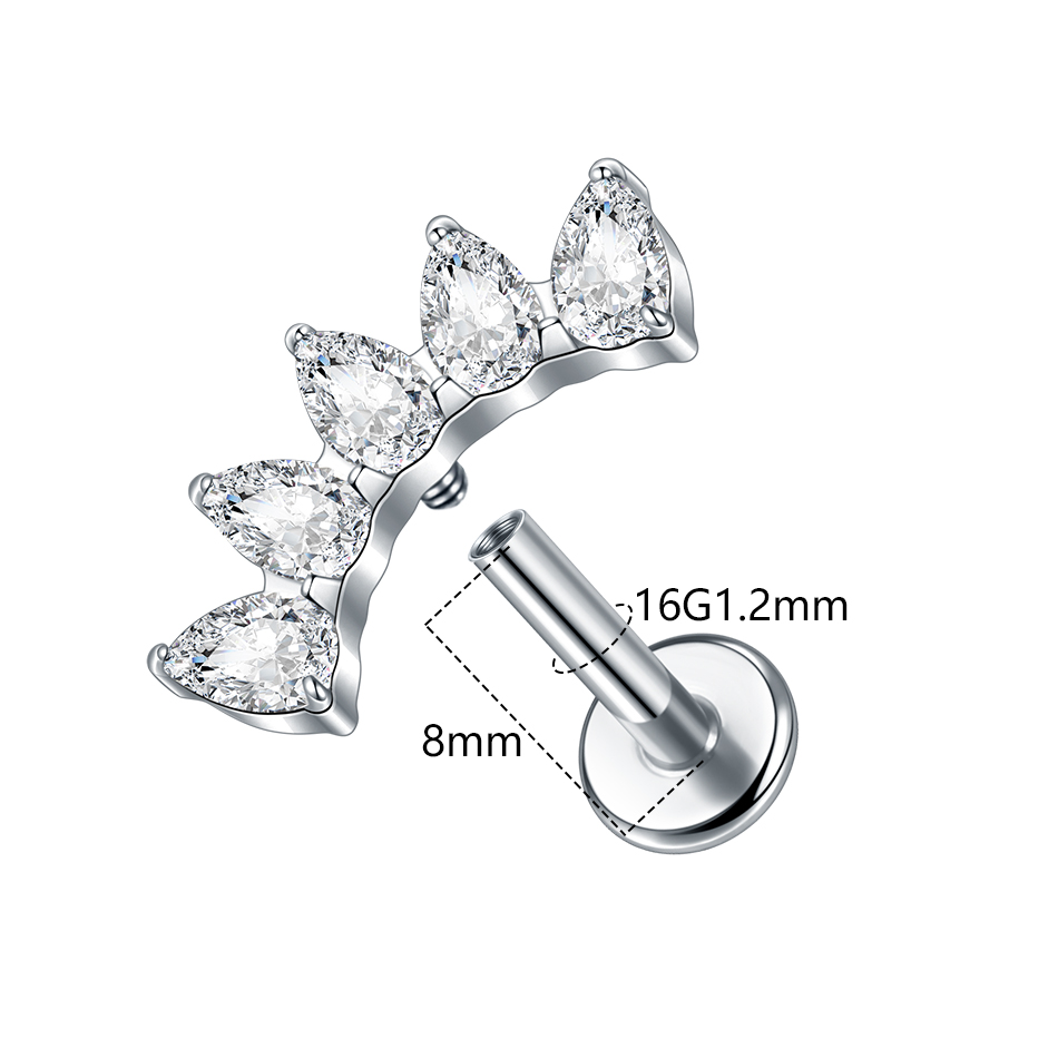 1Pc/5Pcs G23 Titanium Leaf Hel - Body Jewelry Internally Threaded ulasan dan harga