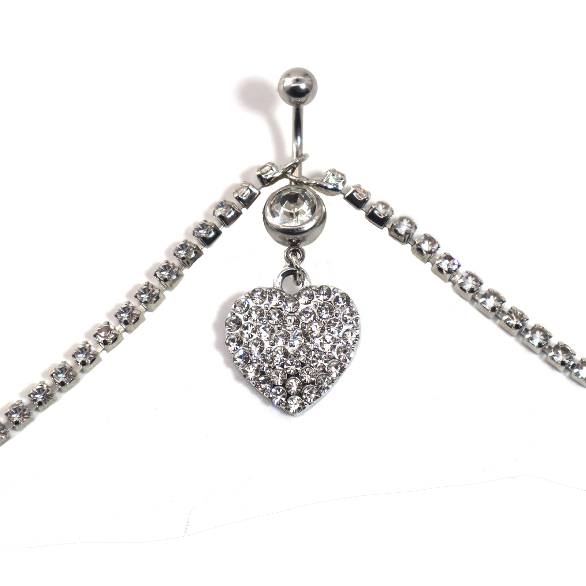 Cross Heart Rhinestone Belly B - Body Jewelry Belly Button Rings ulasan dan harga