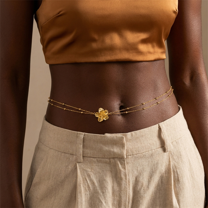 Simple Double Layers Belly Cha - Body Jewelry For Sale ulasan dan harga