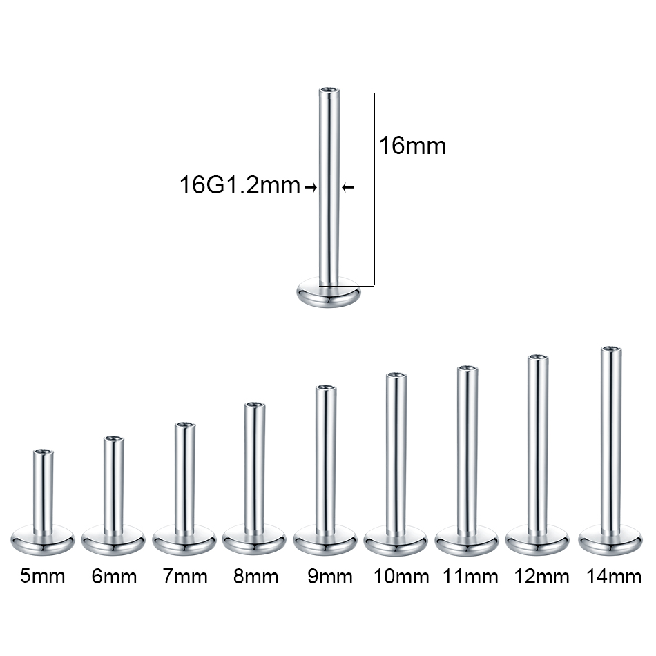 10Pcs/set Surgical Steel Labre - Body Jewelry Internally Threaded ulasan dan harga